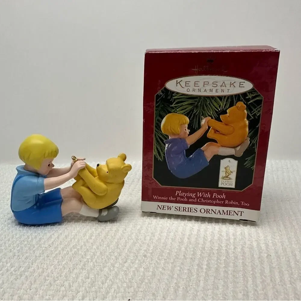 1999 Hallmark Christopher Robin Playing With Pooh Ornament